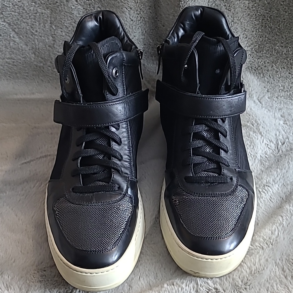 Salvatore Ferragamo Leather And Mesh Sneakers Mens 12 - Picture 10 of 11